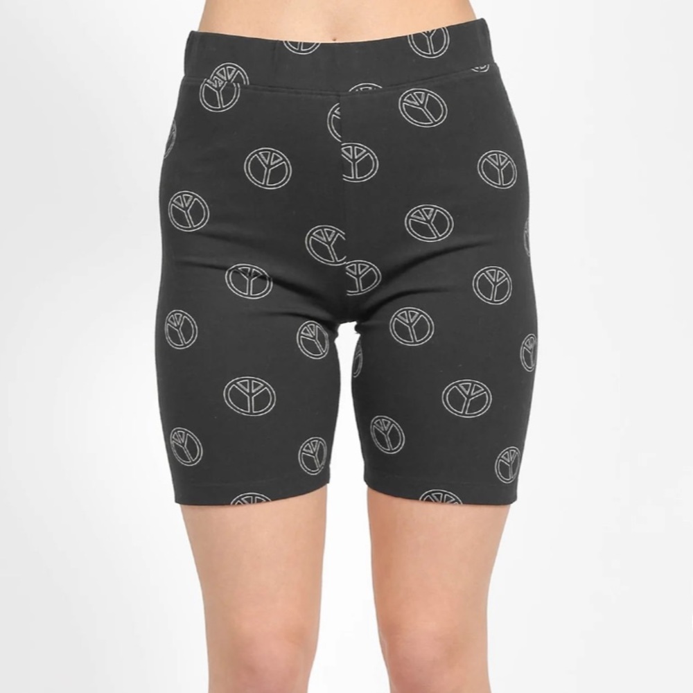 (#173) BRUNETTE THE LABEL Peace Sign Biker Shorts